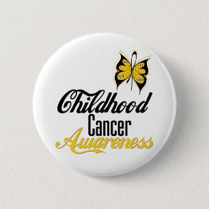 Badge Rond 5 Cm Papillon de sensibilisation au cancer chez l'enfan