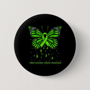 Badge Rond 5 Cm Papillon de sensibilisation aux maladies mitochond