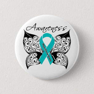 Badge Rond 5 Cm Papillon de sensibilisation Myasthenia Gravis