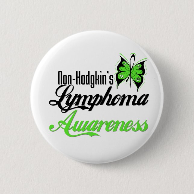 Badge Rond 5 Cm Papillon de sensibilisation non Hodgkins Lymphoma (Devant)