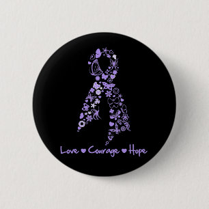 Badge Rond 5 Cm Papillon d'espoir de courage d'amour - le Généra
