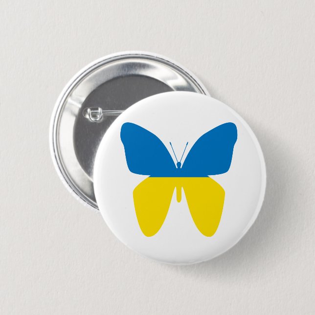 Badge Rond 5 Cm Papillon d'Ukraine (Devant & derrière)
