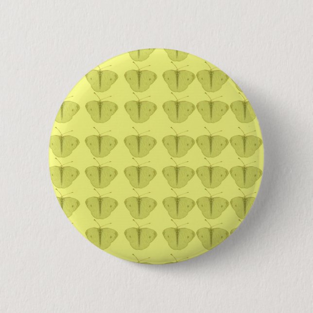 Badge Rond 5 Cm Papillon en jaune (Devant)