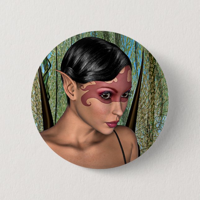 Badge Rond 5 Cm Papillon Fée (Devant)