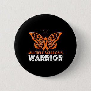 Badge Rond 5 Cm Papillon guerrier Sclérose en plaques Sensibilisat