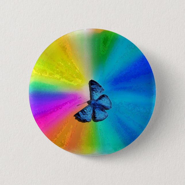 Badge Rond 5 Cm papillon impressionnant (Devant)