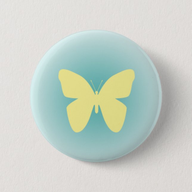Badge Rond 5 Cm Papillon jaune (Devant)