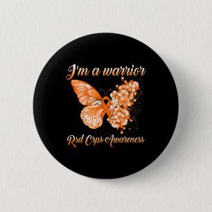 Badge Rond 5 Cm Papillon Je suis un guerrier Rsd Crps Sensibilisat