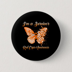 Badge Rond 5 Cm Papillon Je suis un survivant RSD Sensibilisation
