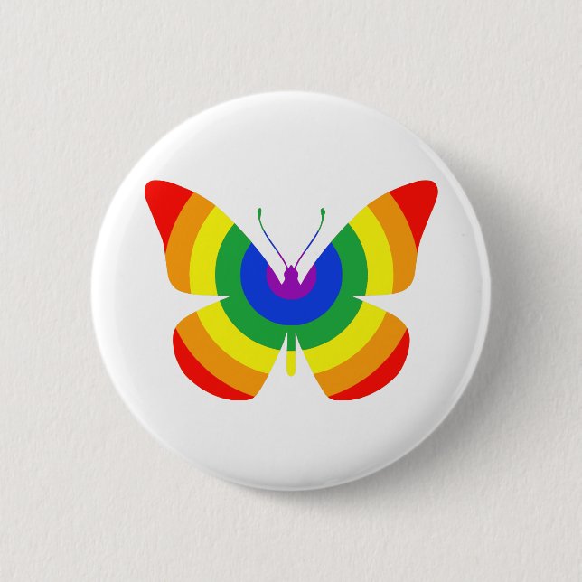 Badge Rond 5 Cm Papillon LGBT Pride (Devant)