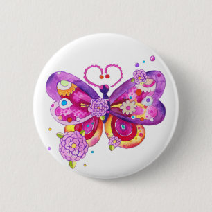 Badge Rond 5 Cm Papillon magique