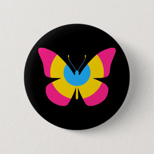 Badge Rond 5 Cm Papillon Pansexual de fierté