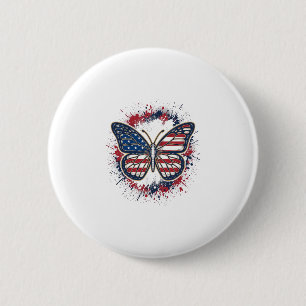 Badge Rond 5 Cm Papillon Patriotique Gravure Vintage Vector Design