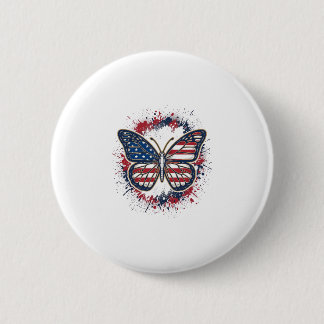 Badge Rond 5 Cm Papillon Patriotique Gravure Vintage Vector Design