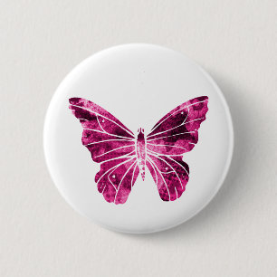 Badge Rond 5 Cm Papillon Pink Clipart Cute Flying Wings Nature 1.