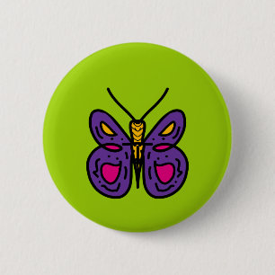 Badge Rond 5 Cm papillon pourpre