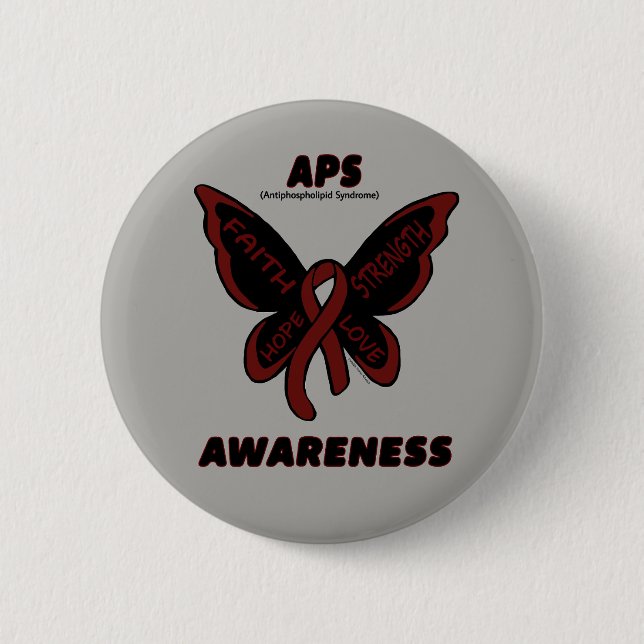 Badge Rond 5 Cm Papillon/sensibilisation...APS (Devant)