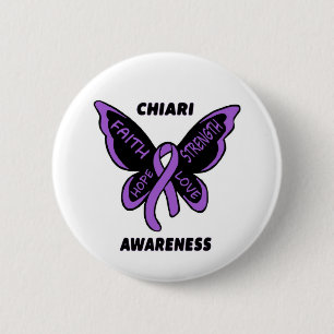 Badge Rond 5 Cm Papillon/sensibilisation...Chiari