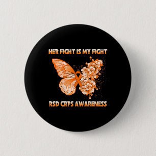 Badge Rond 5 Cm Papillon Son combat est mon combat Rsd Crps sensib