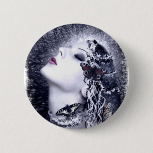 Badge Rond 5 Cm Papillon tombé