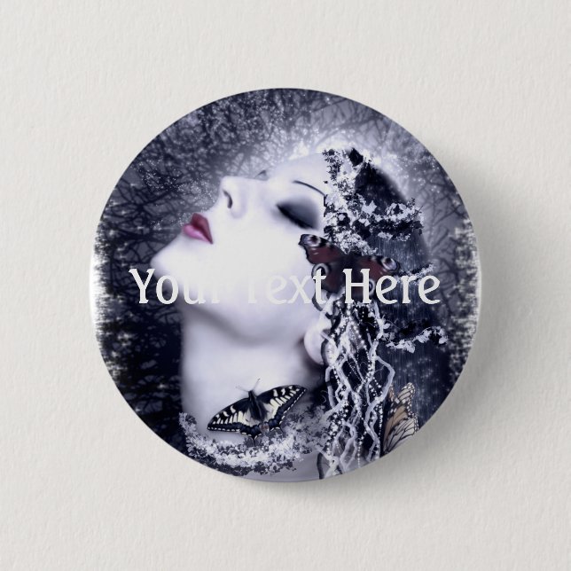 Badge Rond 5 Cm Papillon tombé (Devant)