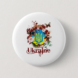 Badge Rond 5 Cm Papillon Ukraine