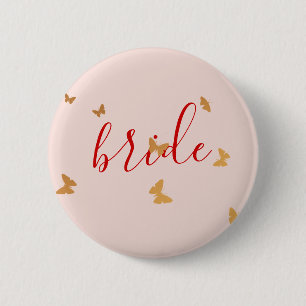 Badge Rond 5 Cm Papillons de Gâteau de Mariage