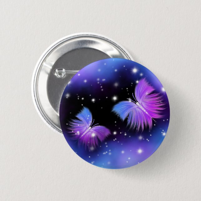 Badge Rond 5 Cm Papillons de l'Imaginaire spatial Cosmique (Devant & derrière)
