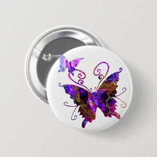 Badge Rond 5 Cm Papillons Imaginaires