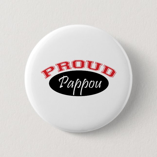 Badge Rond 5 Cm Pappou fier (noir et rouge) (Devant)