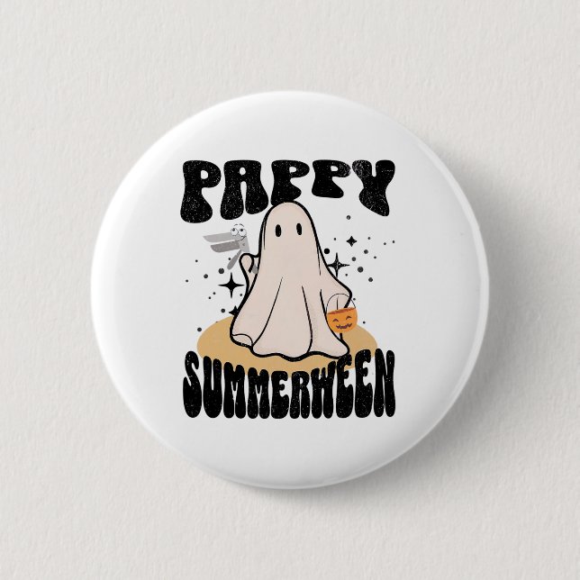 Badge Rond 5 Cm Pappy Summerween Ob Nurse Halloween Ghost Avec Spe (Devant)