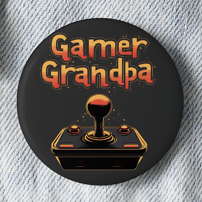 Badge Rond 5 Cm Papy Joueur (Créateur téléchargé)