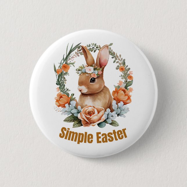 Badge Rond 5 Cm pâques heureux (Devant)