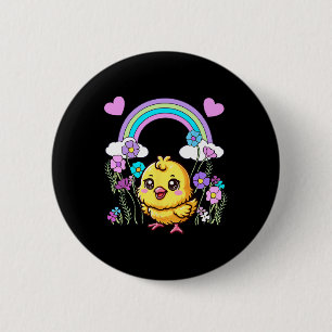 Badge Rond 5 Cm Pâques Printemps Fleurs de poussins Enfants Par