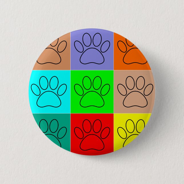 Badge Rond 5 Cm Paquets De Chiots Mignons En Carré (Devant)