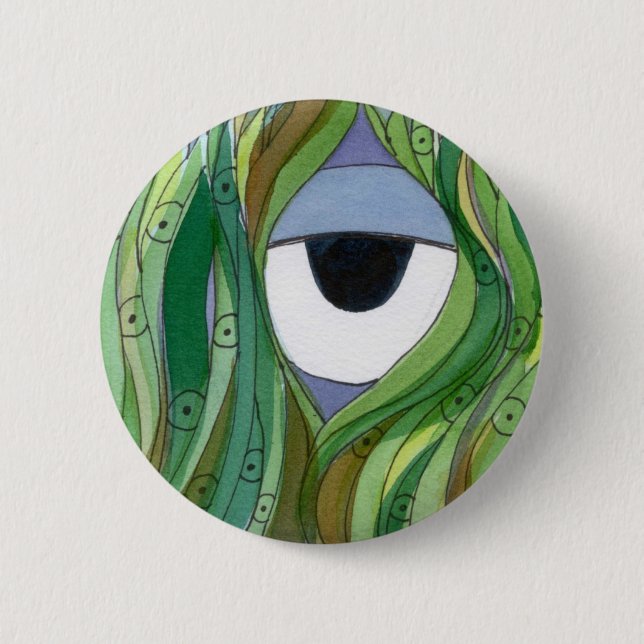 Badge Rond 5 Cm Par le Pin de regard d'herbe (Devant)