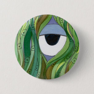 Badge Rond 5 Cm Par le Pin de regard d'herbe