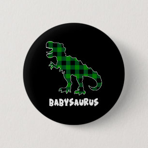 Badge Rond 5 Cm Par Saurus T-rex Dinosaures Carreaux St Patricks D