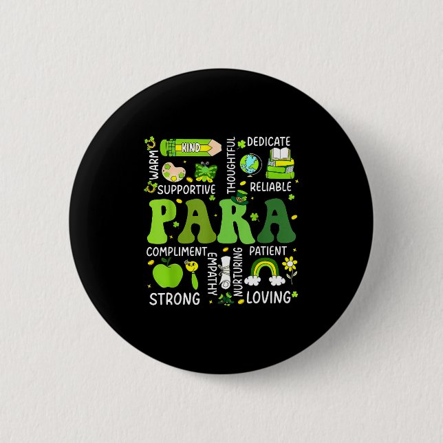 Badge Rond 5 Cm Para enseignant jour de la saint patrick parapro (Devant)