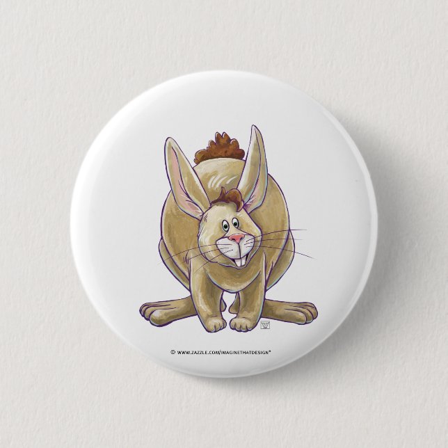 Badge Rond 5 Cm Parade animalière sur lapin mignon (Devant)