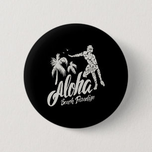 Badge Rond 5 Cm Paradis de la plage Aloha Surf Surfing