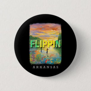 Badge Rond 5 Cm Paradis de pêche Flippin Arkansas Ar Sd760