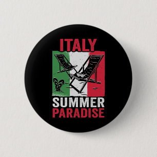 Badge Rond 5 Cm Paradis d'été en Italie Vacances à la plage Italie
