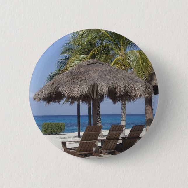 Badge Rond 5 Cm Paradis mexicain de la plage (Devant)