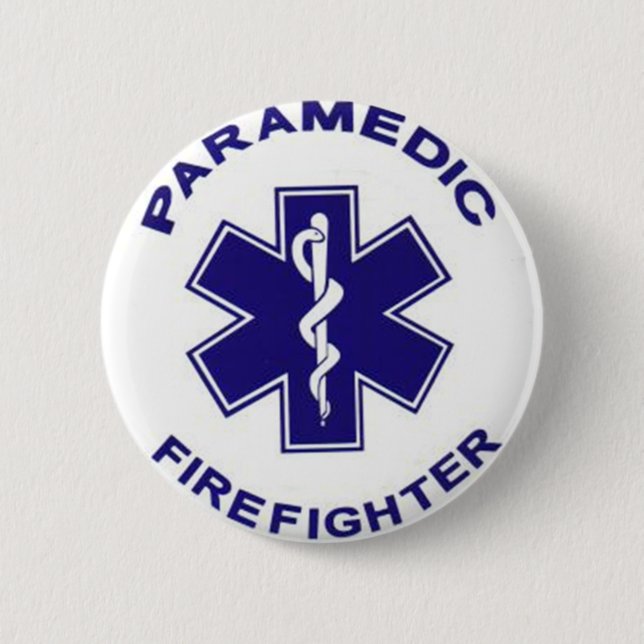 Badge Rond 5 Cm Paramedic du pompier (Devant)
