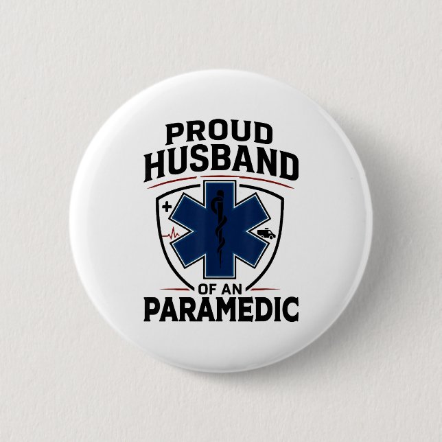 Badge Rond 5 Cm Paramedic Husband Proud Husband Of An Paramedic  (Devant)