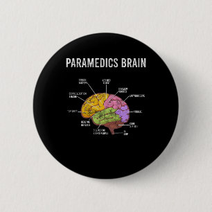 Badge Rond 5 Cm Paramedics Cerveau Médicale EMT EMS First Aider M