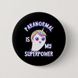 Badge Rond 5 Cm Paranormal Superpuissance Fantôme Unicorne Fantôme