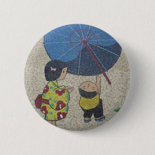 Badge Rond 5 Cm parapluie du Japon
