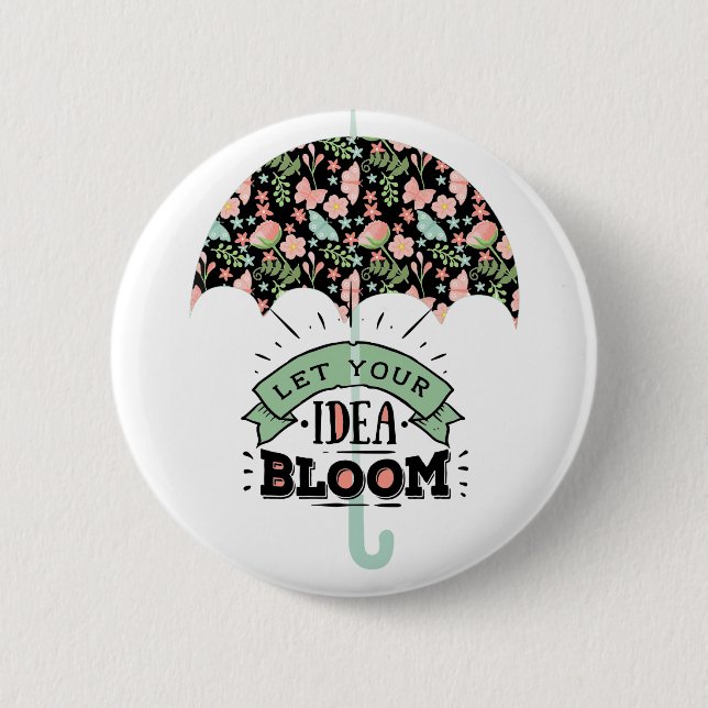 Badge Rond 5 Cm Parapluie Idea Bloom (Devant)
